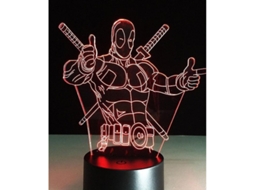 Lâmpada De Noite 3d Led Deadpool Para Crianças Com Base Usb E Interruptor Táctil