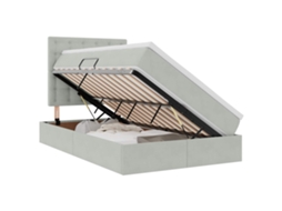SYFAX™ Cama de Armazenamento Led com Colchão Cinzento claro