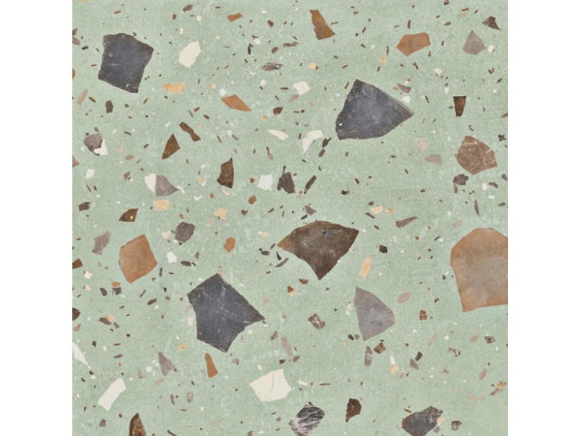 Laje Em Grés Porcelânico Terrazzo 100x50x2 Cm / Versão Natural / Paleta 36 Unidades