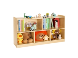 Estante infantil Vevor de 2 andares 114 x 30 x 61 cm com 5 compartimentos marrom