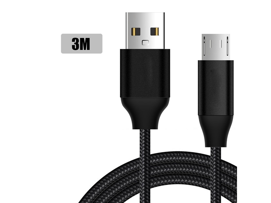 Cabo de Dados LAXISCREED 3m Micro usb Nylon Preto