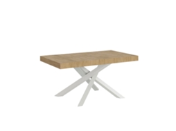Mesa Extensível Volantis 180/284x90 Cm Carvalho Natural Pernas Brancas Itamoby