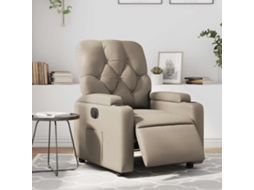 Vidaxl Poltrona Reclinável Elétrica Couro Artificial Cor Cappuccino