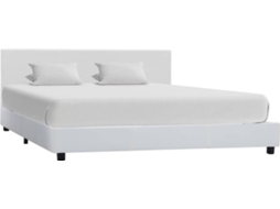 Bed Frame, Bed Frames Vidaxl Branco Couro Artificial (120 X 200 Cm)