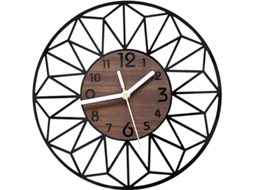 Relógio de Parede de Madeira e Acrílico 30cm Nova Line Design Vintage