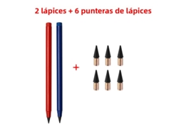 Conjunto de Lápis de Escrita Infinita, Inclui 2 Lápis e 6 Minas de Substituição, Apagáveis. MDUG (modelo E)