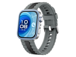 Bracelete para Huawei Watch Fit 4 Pro / Fit 4 / Fit 3 Silicone Bicolor com Listras Verticais Cinza Espacial + Preto XIAOMOYU