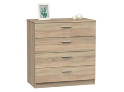 Cômoda De Quarto, Sinfonier 4 Gavetas, 78x74x40 Cm, Quarto Casal, Juvenil, Infantil Briebe Nova Madeira