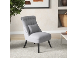 Poltrona Relax Para Tv Com Almofada De Apoio, Pés Elevados, Linho Cinza 52,5x69x77cm - Conforto E Relaxamento Em Casa, Design Moderno, Resistente