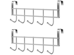 Cabides de porta Slowmoose com 5 ganchos, organizador de banheiro, cabide para roupas, jaqueta, chapéu, porta-toalhas, aço inoxidável