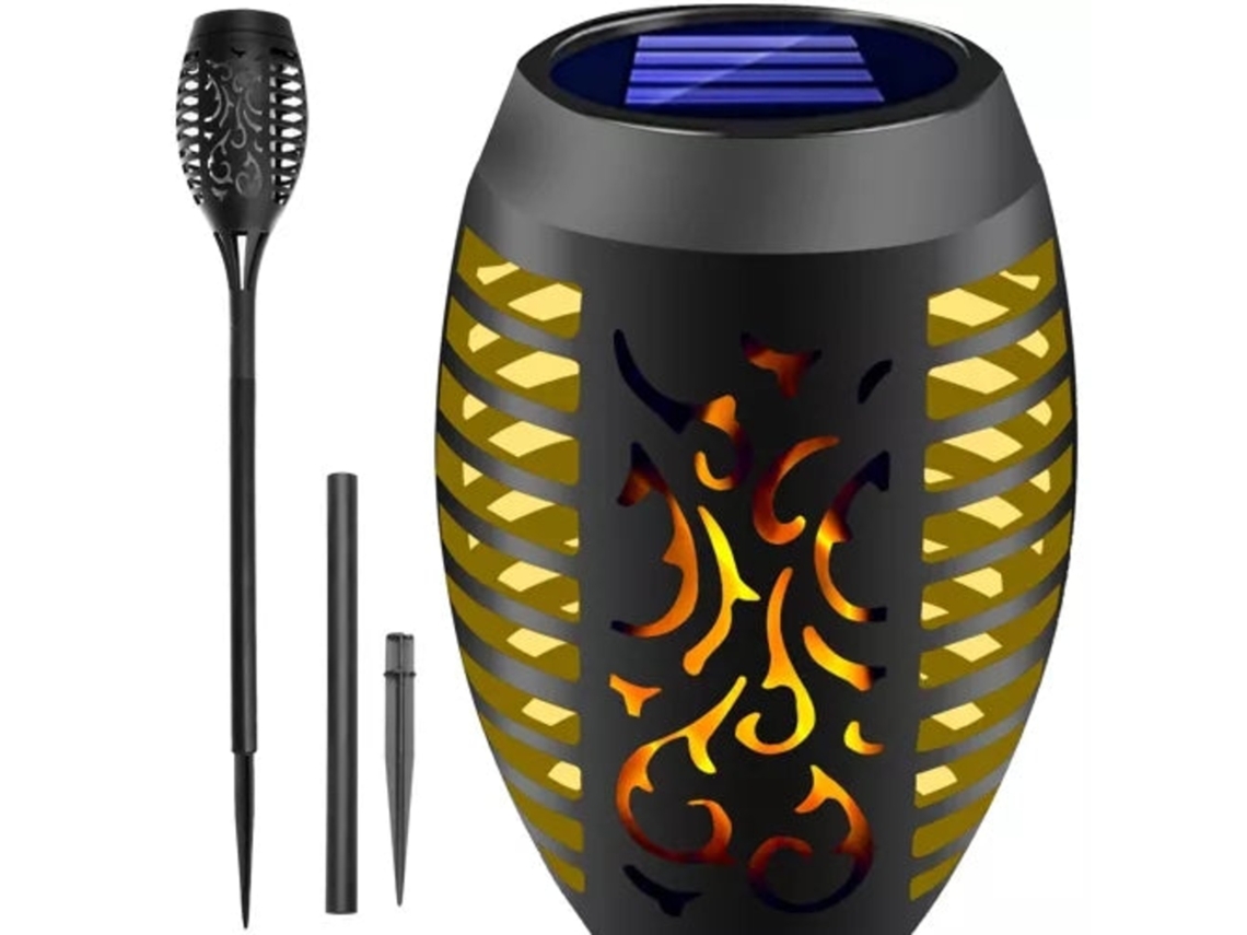 Tocha Solar De Jardim Com Efeito De Chama Led Tremeluzente