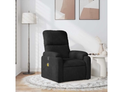 Vidaxl Poltrona De Massagens Reclinável Tecido De Microfibra Preto