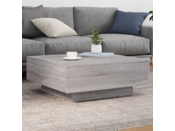 Vidaxl Mesa De Centro Com Luzes Led 80x80x31 Cm Cinzento Sonoma