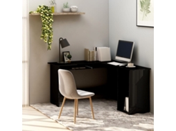 Vidaxl Secretária De Canto Forma L 120x140x75cm Contraplacado Preto