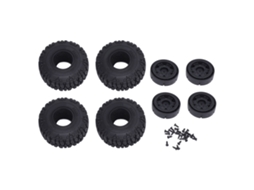 4 Pneus De Roda Rc Com Cubo Plástico Para Axial Scx24 1/24 Crawler, Elevado Realismo E Manuseio Aprimorado