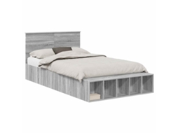Estrutura de Cama Cinza Sonoma 135 X 190 cm Madeira Processada