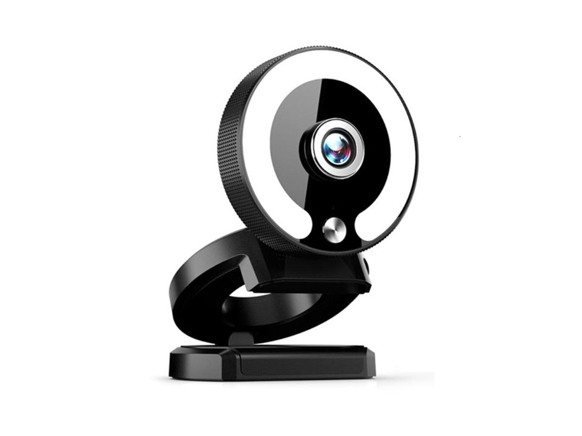 Webcam 4k Uhd Com Foco Automático E Rotação De 360° Para Videochamadas E Transmissões Ao Vivo (preta)