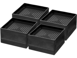 Elevadores De Móveis, Conjunto Com 4 Unidades, Blocos De Elevação Quadrados Empilháveis, Plástico De Alta Resistência, 1