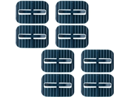Conjunto de 8 alfinetes de plástico azul claro para lixeira, antiderrapantes e removíveis, ideais para organização.