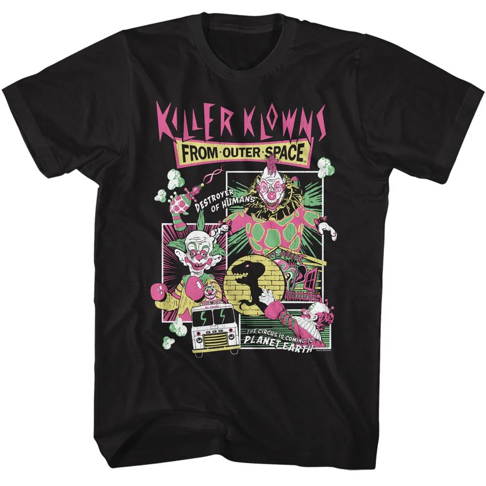 Rockinstone Killer Klowns Comic Boxes Black Adult T-shirt Size:xl