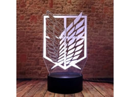 Luminária Noturna Led com Ilusão 3d de Ataque Dos Titãs, Anime Ne BRILVIBERA