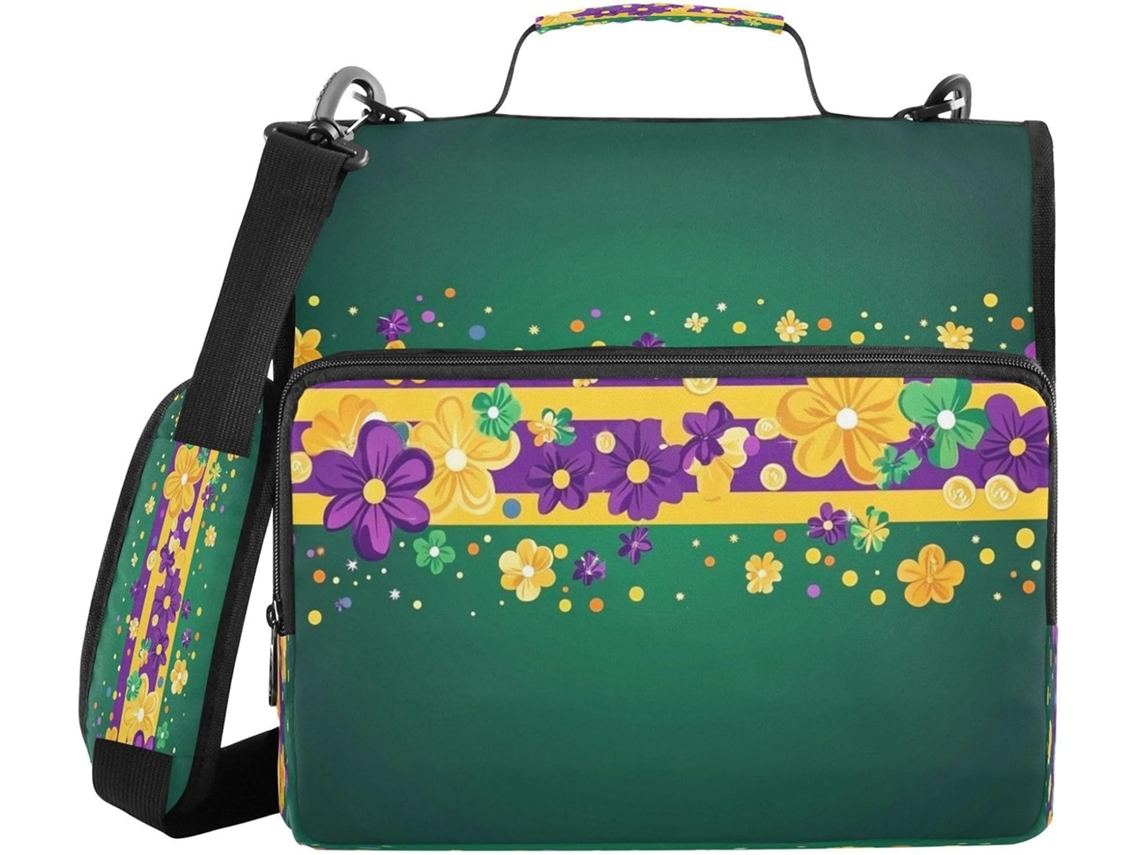 Bolsa de armazenamento portátil e impermeável para casa, escola e mesa com estampa de carro alegórico de carnaval.