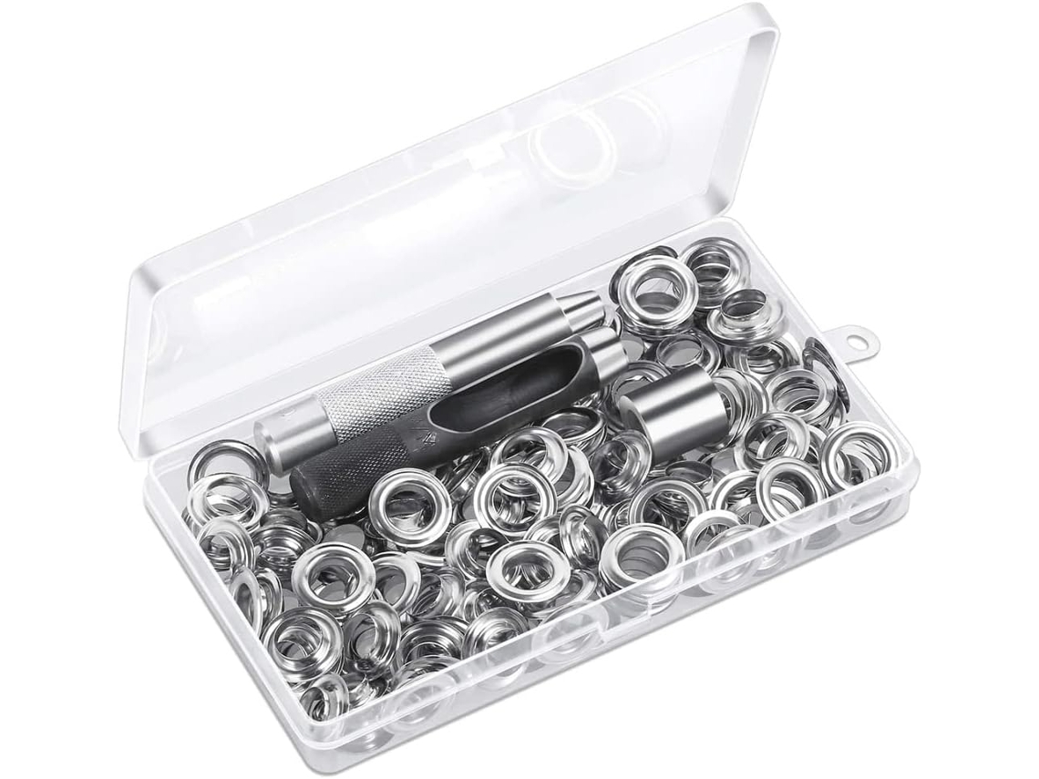 Kit De Ferramentas Para Ilhós Com 120 Peças, 1/2 Polegada, E Caixa