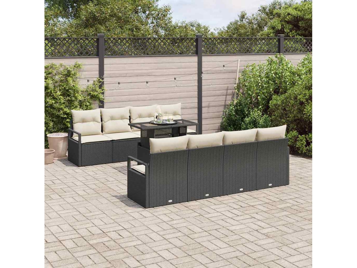 Vidaxl Conjunto De Sofá De Jardim 9 Unid. 6-número De Lugares