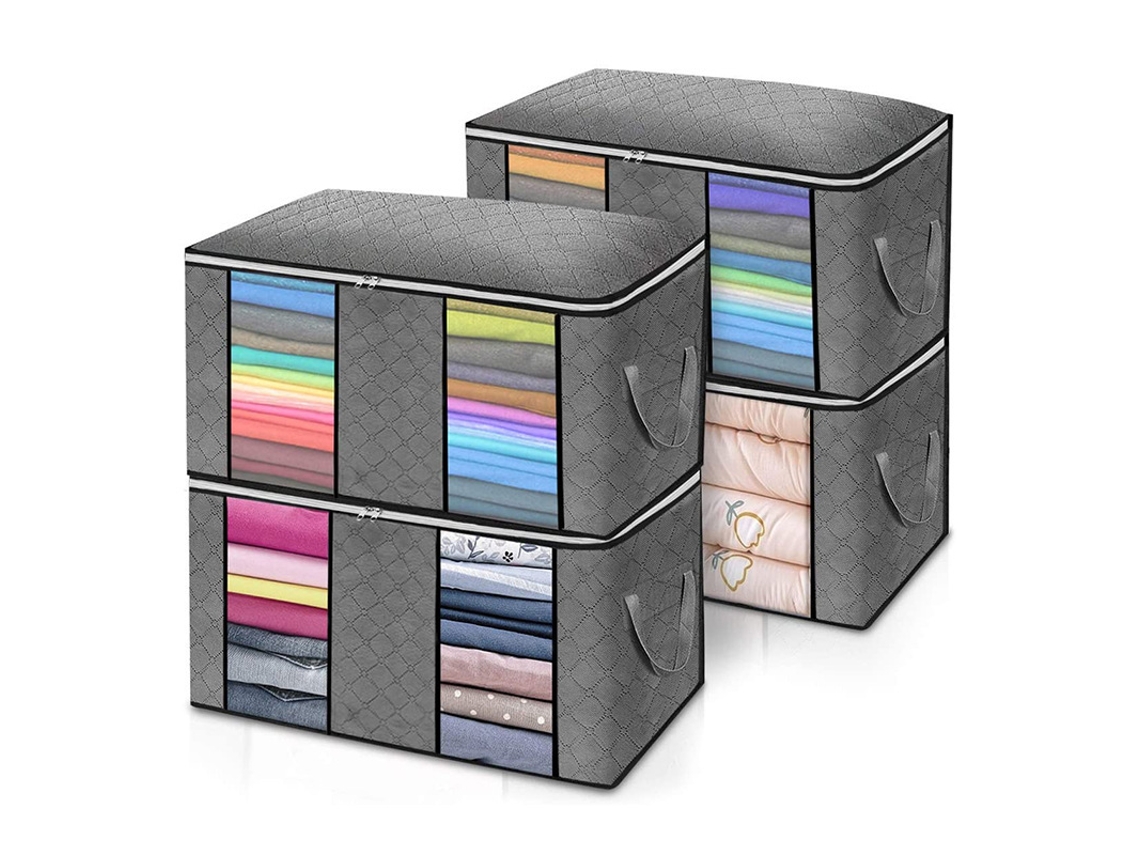 Saco Para Guardar Cobertores, Roupas E Itens, Para Viagens E Uso Com Celular, Cinza, Com Compartimentos, 60x43, 2x34, 8cm