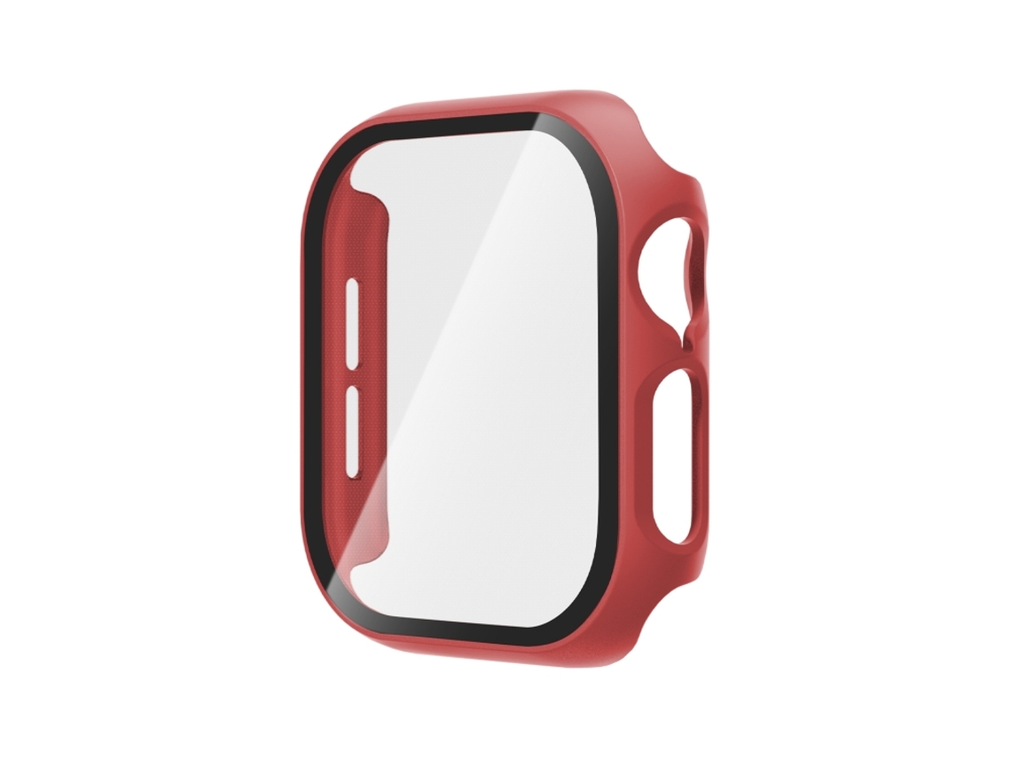 Capa para Apple Watch Series 10 42 Mm com Protetor de Tela de Vidro Temperado Vermelha XIAOMOYU