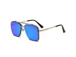 Óculos De Sol Masculinos Estilosos E Estilosos Para Dirigir, Estilo Verão, Gradiente Marrom, Vintage, Óculos De Piloto, Punk, Azul