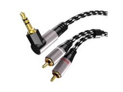 Cabo Transparente Trançado de Alta Fidelidade de 3,5 Mm para 2rca para Sistemas de Home Theater SFUSHOS