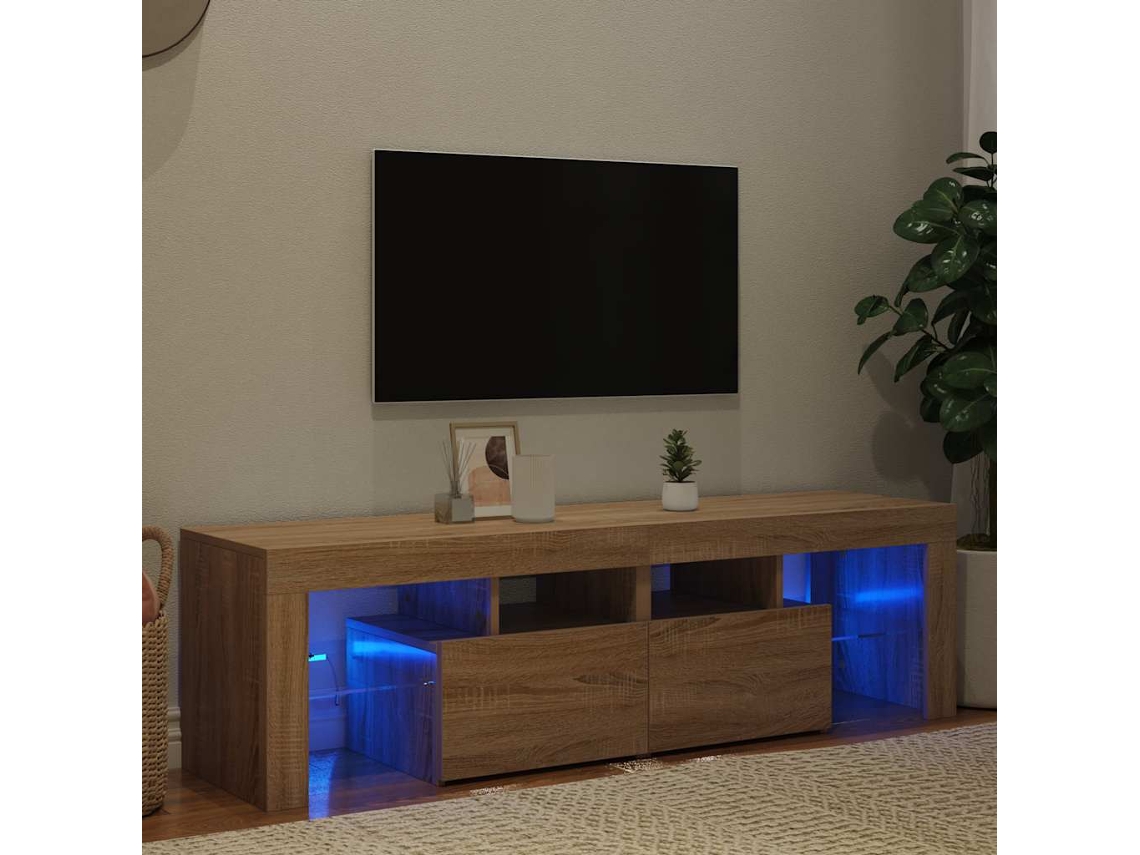 Vidaxl Móvel De Tv Com Luzes Led 140x36,5x40 Cm Carvalho Sonoma