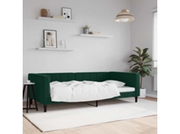Vidaxl Sofá cama 100x200 Cm Veludo Verde escuro