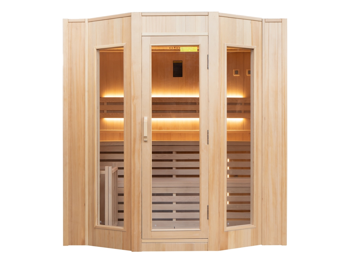 Sauna de madeira tradicional finlandesa 6 lugares com fogão elétrico doméstico 4,5 kW Zen 4