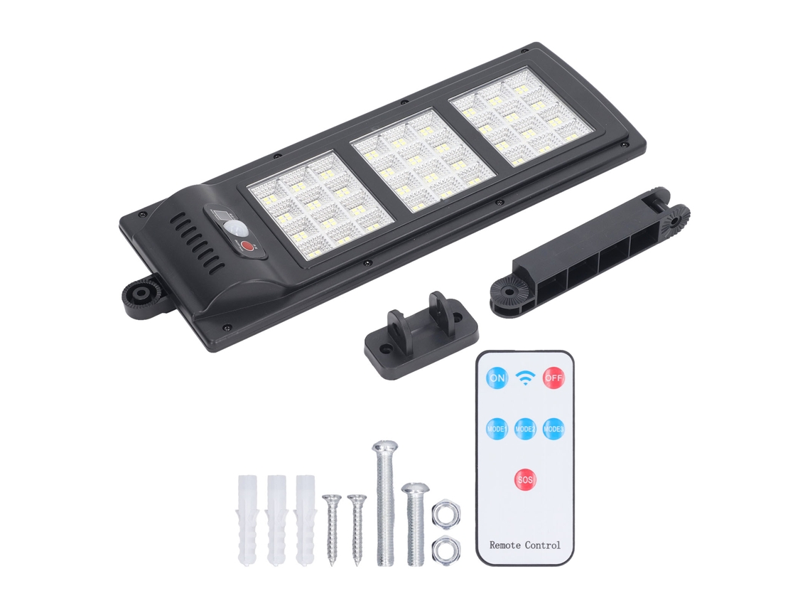 Luminárias solares externas à prova d'água de alto brilho (2026) com 144 LEDs, sensor de movimento e controle remoto.
