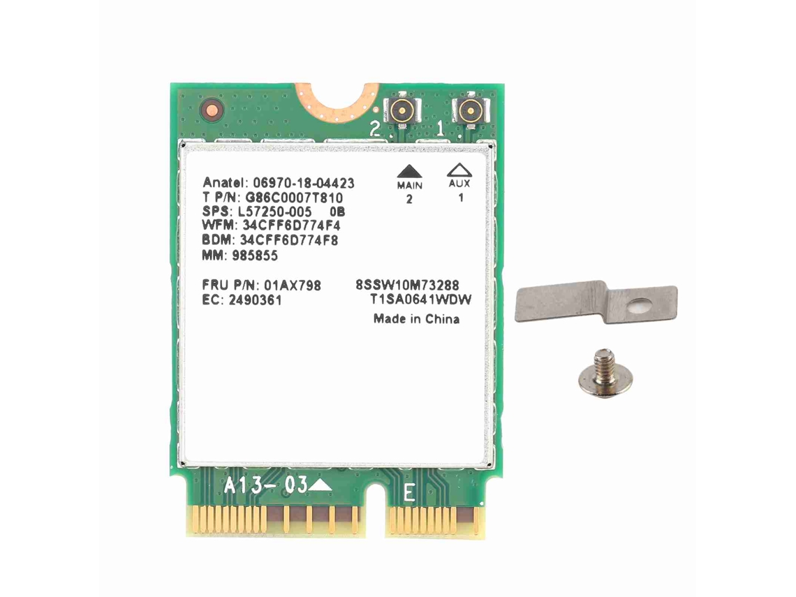 Placa de Rede M.2 LAXISCREED (dual band, Bluetooth 5.0)