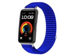 Bracelete Para Huawei Band 10 / 9 / 8 - Nylon Trançado - Fecho De Velcro Azul Klein