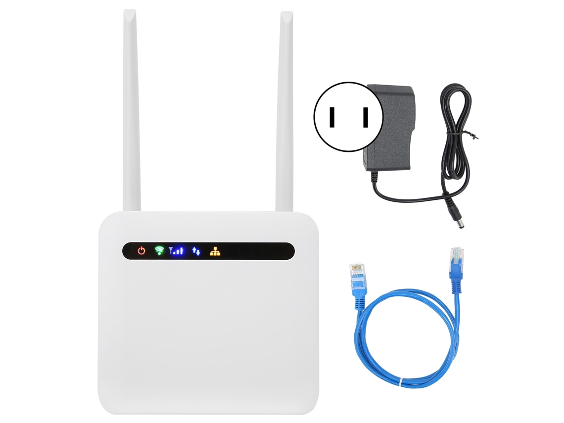 Roteador Mali com SIM card, 4G LTE, banda dual, 2.4/5.8GHz, 300/500Mbps, portas RJ45, plugue EU