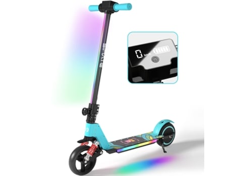 Trotinetes Elétricas E-RIDES S5 Céu-azul para Criança- Vel.Máxima14 KM/H- Autonomia 8 km- Dobrável- Tela LED- Luz Do Pedal