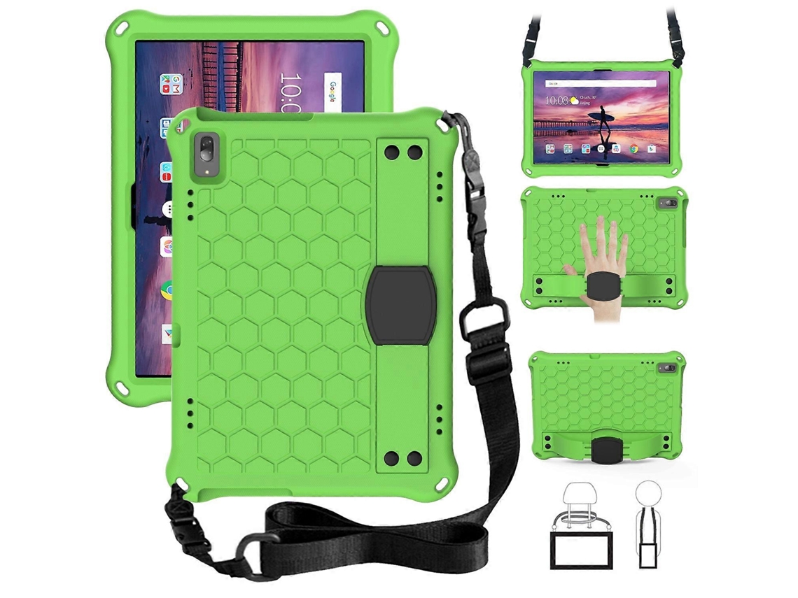 Capa Protetora Plana Com Design Em Favo De Mel Em Eva + Pc, Com Quatro Cantos Reforçados E Alça Integrada Para Lenovo Tab 4 10 Tb-x304f/n (preto + Pre
