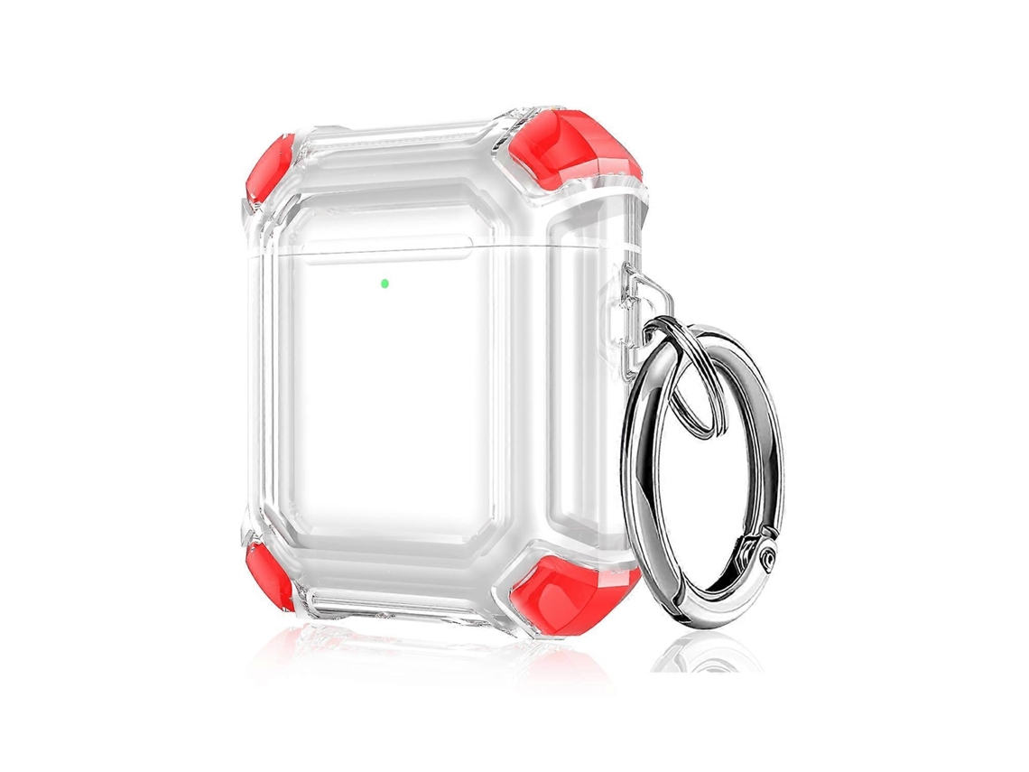 Capa Protetora De Policarbonato (pc) Bicolor Com Quatro Cantos E Gancho Para Airpods 1/2, Resistente A Quedas.