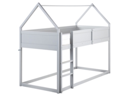 Cama Infantil Em Forma De Casa Com Arrumação Beliani Dienne De Madeira De Pinho Cinzento 90x200