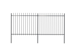 Cerca De Jardim Com Topo Em Lanã§as 3,4x1,5 M Aã§o Preto DKD HOME DECOR
