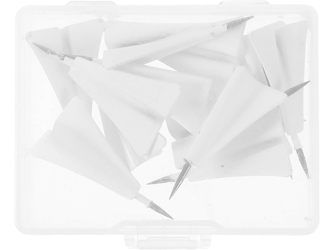 Tachinhas de metal com design Avião, caixa com 1 unidade, duráveis e decorativas para paredes de atividades de cortiça.