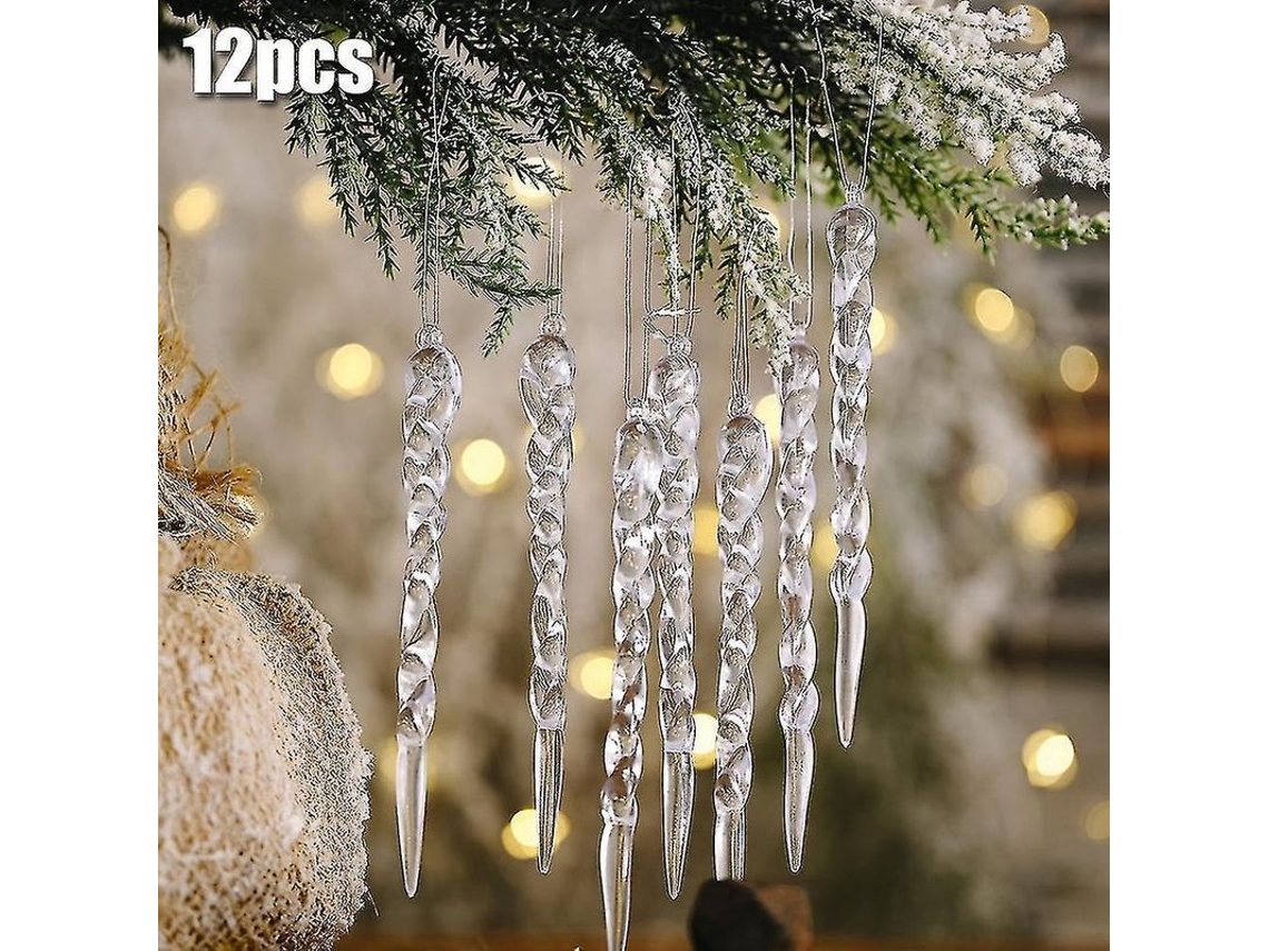 12 Peças Adorno De Gelo Para Árvore De Natal Decoração De Casa E Festa Natalina