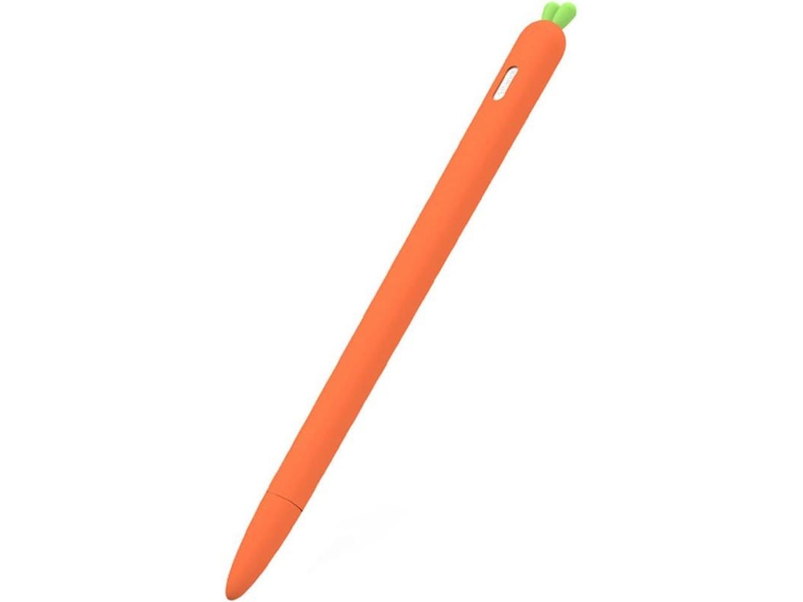 2026 capa de Estilo em Forma de Cenoura Anti derrame para Pencil 2 Protetora Silicone Laranja