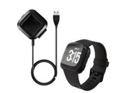 Kit Carregador Usb Charger Película Protectora Ecrã Vidro Fitbit Versa