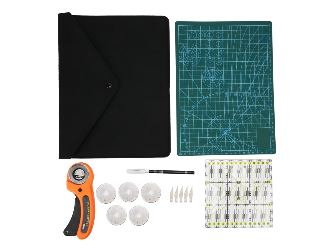 Kit De Cutter Rotativo Para Couro Ferramentas De Gravura E Corte Com Ruler E Patch Work