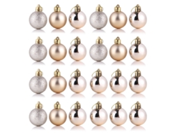 Laxiscreed Bola De Natal De Plástico 4cm Cor Champagne Para Decoração Festiva De Árvore Natalícia